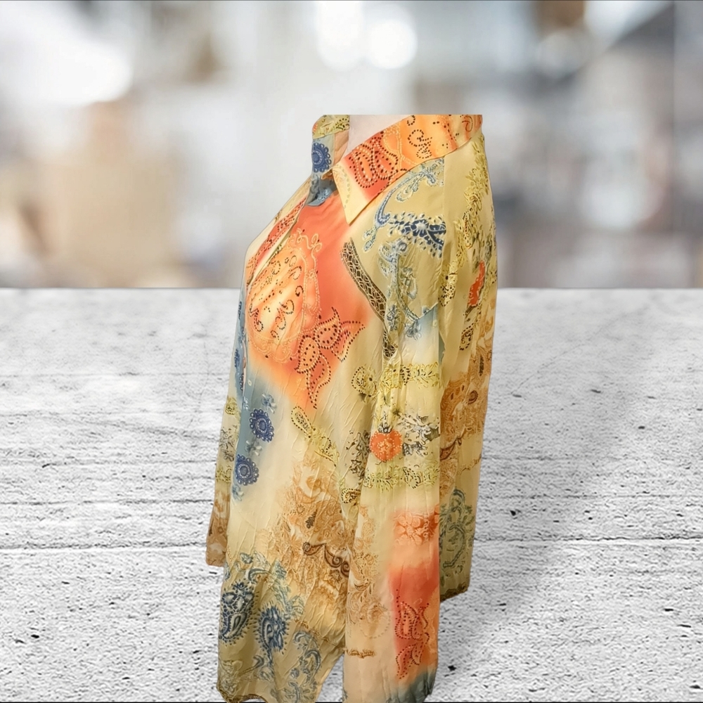 Ios Gorgeous Button Down Tunic Size M - image 6